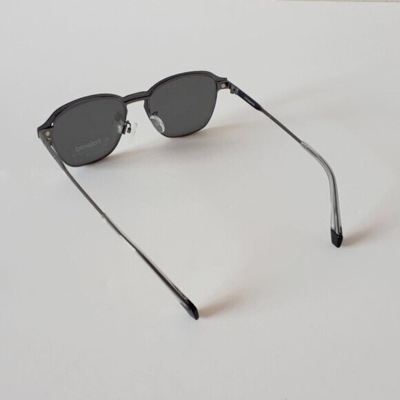 NWOT Polaroid gunmetal charcoal grey glasses with magnetic clip on lenses